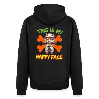 C’est mon visage heureux drôle de monstre d’Halloween - Veste à capuche bio Premium Unisexe - noir - Dos - Nico (187cm)