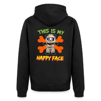 C’est mon visage heureux drôle de monstre d’Halloween - Veste à capuche bio Premium Unisexe - noir - Dos - Nico (187cm)