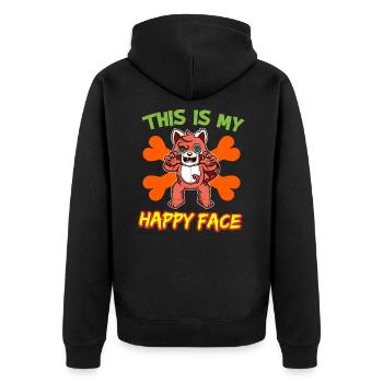 C’est mon visage heureux drôle de monstre d’Halloween - Veste à capuche bio Premium Unisexe - noir - Dos - Nico (187cm)