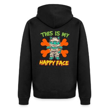 C’est mon visage heureux drôle de monstre d’Halloween - Veste à capuche bio Premium Unisexe - noir - Dos - Nico (187cm)
