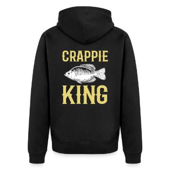 Crappie King Crappie Fishing Fish Hunting - Unisex Premium Organic Zip Hoodie - black - Back - Nico (187cm)