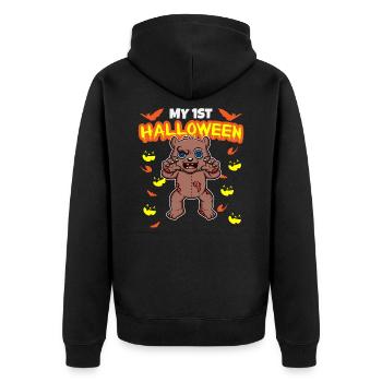 Mon premier anniversaire d’Halloween Scary Hallow’s Eve - Veste à capuche bio Premium Unisexe - noir - Dos - Nico (187cm)