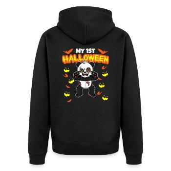 Mon premier anniversaire d’Halloween Scary Hallow’s Eve - Veste à capuche bio Premium Unisexe - noir - Dos - Nico (187cm)
