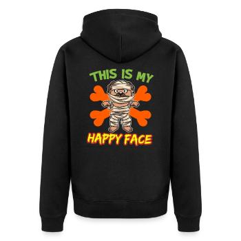 C’est mon visage heureux drôle de monstre d’Halloween - Veste à capuche bio Premium Unisexe - noir - Dos - Nico (187cm)