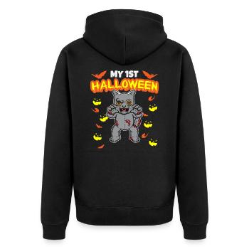 Mon premier anniversaire d’Halloween Scary Hallow’s Eve - Veste à capuche bio Premium Unisexe - noir - Dos - Nico (187cm)