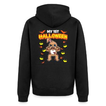 Mon premier anniversaire d’Halloween Scary Hallow’s Eve - Veste à capuche bio Premium Unisexe - noir - Dos - Nico (187cm)