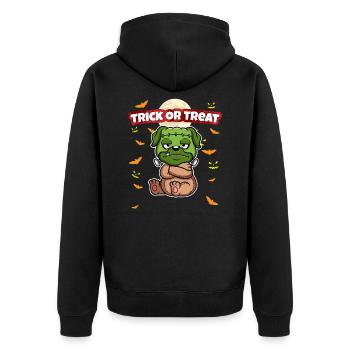 Trick Or Treat Scary Creepy Halloween Monster - Unisex Premium Organic Zip Hoodie - black - Back - Nico (187cm)