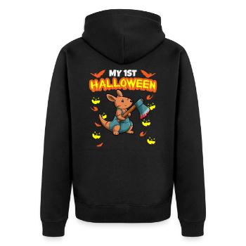 Mon premier anniversaire d’Halloween Scary Hallow’s Eve - Veste à capuche bio Premium Unisexe - noir - Dos - Nico (187cm)