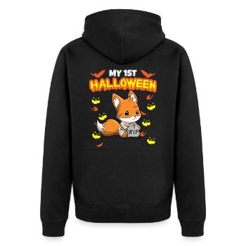 Mon premier anniversaire d’Halloween Scary Hallow’s Eve - Veste à capuche bio Premium Unisexe - noir - Dos - Nico (187cm)