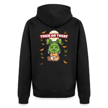 Trick Or Treat Scary Creepy Halloween Monster - Unisex Premium Organic Zip Hoodie - black - Back - Nico (187cm)