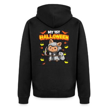Mon premier anniversaire d’Halloween Scary Hallow’s Eve - Veste à capuche bio Premium Unisexe - noir - Dos - Nico (187cm)