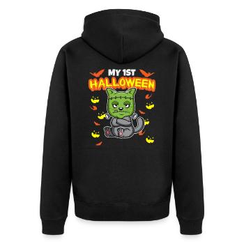 Mon premier anniversaire d’Halloween Scary Hallow’s Eve - Veste à capuche bio Premium Unisexe - noir - Dos - Nico (187cm)