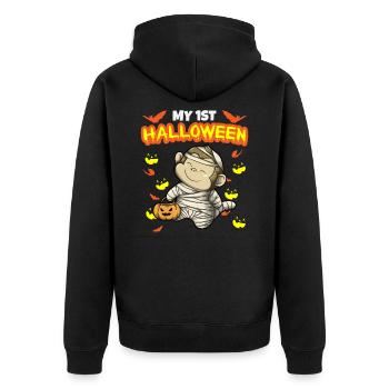 Mon premier anniversaire d’Halloween Scary Hallow’s Eve - Veste à capuche bio Premium Unisexe - noir - Dos - Nico (187cm)