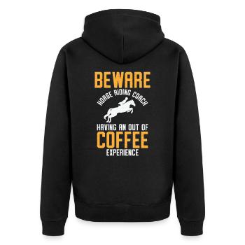 Instructeur d’équitation Amateurs de café - Veste à capuche bio Premium Unisexe - noir - Dos - Nico (187cm)