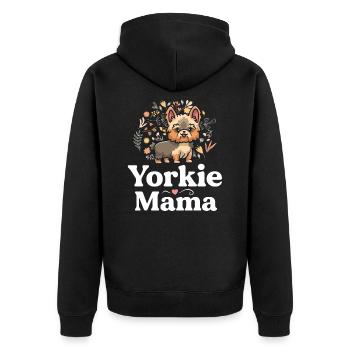 Yorkie Mama Dog Maman Yorkshire Terrier Amant - Veste à capuche bio Premium Unisexe - noir - Dos - Nico (187cm)