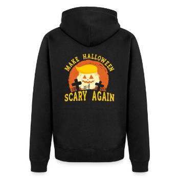 Halloween Abstimmung Politischer Kürbis Wähler - Unisex Premium Bio Zip Hoodie - Schwarz - Hinten - Nico (187cm)