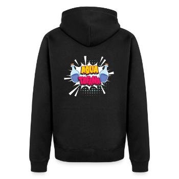 Aqua Tofana Vintage Poison Bottle Skull Pop Art - Unisex Premium Organic Zip Hoodie - black - Back - Nico (187cm)