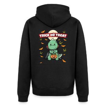 Trick Or Treat Scary Creepy Halloween Monster - Unisex Premium Organic Zip Hoodie - black - Back - Nico (187cm)