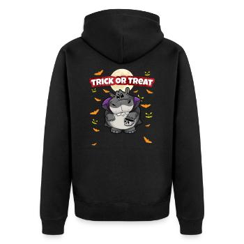 Trick Or Treat Scary Creepy Halloween Monster - Unisex Premium Organic Zip Hoodie - black - Back - Nico (187cm)