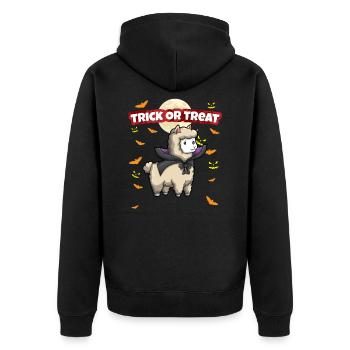 Trick Or Treat Scary Creepy Halloween Monster - Unisex Premium Organic Zip Hoodie - black - Back - Nico (187cm)