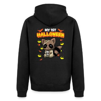 My First Halloween Scary Hallow's Eve Birthday - Unisex Premium Organic Zip Hoodie - black - Back - Nico (187cm)