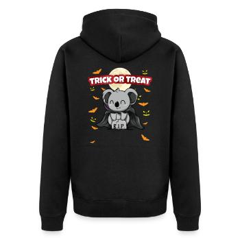Trick Or Treat Scary Creepy Halloween Monster - Unisex Premium Organic Zip Hoodie - black - Back - Nico (187cm)