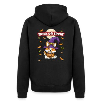 Trick Or Treat Scary Creepy Halloween Monster - Unisex Premium Organic Zip Hoodie - black - Back - Nico (187cm)