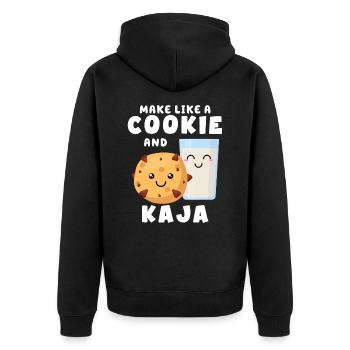 La langue coréenne fait des blagues comme un cookie et - Veste à capuche bio Premium Unisexe - noir - Dos - Nico (187cm)