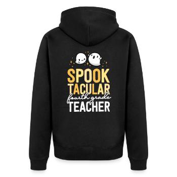 École de jumelage d’Halloween d’enseignant de 4e année - Veste à capuche bio Premium Unisexe - noir - Dos - Nico (187cm)