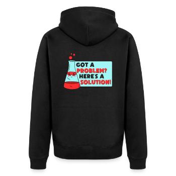 Problemlösung Wissenschaftliches Lösen - Unisex Premium Bio Zip Hoodie - Schwarz - Hinten - Nico (187cm)