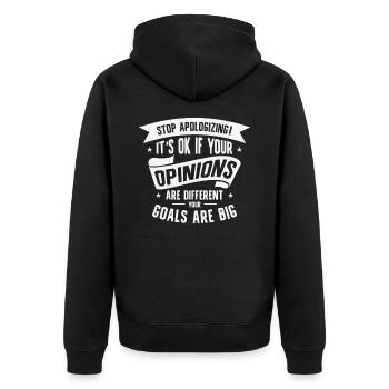 Positivity Misfits Poets Poetry Goals Differences - Unisex Premium Organic Zip Hoodie - black - Back - Nico (187cm)