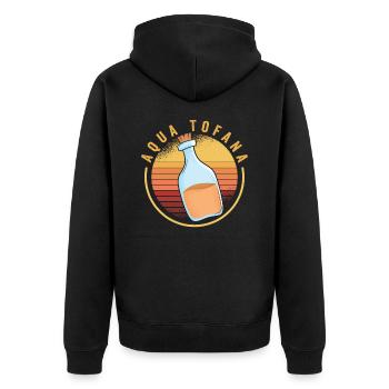 Aqua Tofana Vintage Poison Bottle Line Art Crime - Unisex Premium Organic Zip Hoodie - black - Back - Nico (187cm)