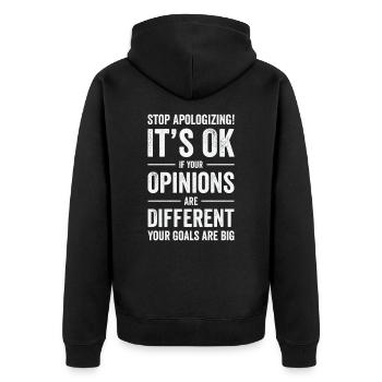 Positivity Misfits Poets Poetry Goals Differences - Unisex Premium Organic Zip Hoodie - black - Back - Nico (187cm)