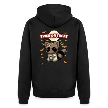 Trick Or Treat Scary Creepy Halloween Monster - Unisex Premium Organic Zip Hoodie - black - Back - Nico (187cm)