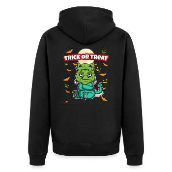 Trick Or Treat Scary Creepy Halloween Monster - Unisex Premium Organic Zip Hoodie - black - Back - Nico (187cm)