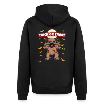 Trick Or Treat Scary Creepy Halloween Monster - Unisex Premium Organic Zip Hoodie - black - Back - Nico (187cm)
