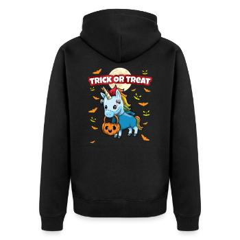 Trick Or Treat Scary Creepy Halloween Monster - Unisex Premium Organic Zip Hoodie - black - Back - Nico (187cm)