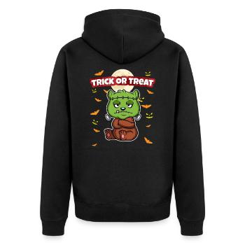 Trick Or Treat Scary Creepy Halloween Monster - Unisex Premium Organic Zip Hoodie - black - Back - Nico (187cm)