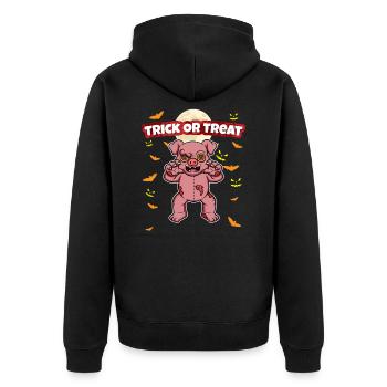 Trick Or Treat Scary Creepy Halloween Monster - Unisex Premium Organic Zip Hoodie - black - Back - Nico (187cm)