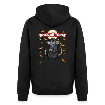Trick Or Treat Scary Creepy Halloween Monster - Unisex Premium Organic Zip Hoodie - black - Back - Nico (187cm)
