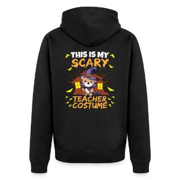 C’est mon effrayant professeur Costume School Halloween - Veste à capuche bio Premium Unisexe - noir - Dos - Nico (187cm)