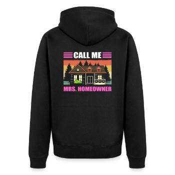 Call Me Mrs. Homeowner Housewarming Party - Unisex Premium Bio Zip Hoodie - Schwarz - Hinten - Nico (187cm)