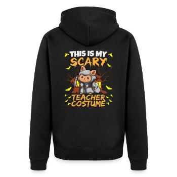 This Is My Scary Teacher Costume School Halloween - Unisex Premium Organic Zip Hoodie - black - Back - Nico (187cm)