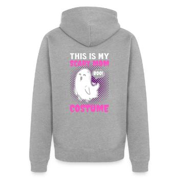 Halloween This Is My Scary Mom Costume Boo - Unisex Premium Organic Zip Hoodie - heather grey - Back - Nico (187cm)