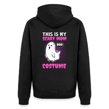 Halloween This Is My Scary Mom Costume Boo - Unisex Premium Organic Zip Hoodie - black - Back - Nico (187cm)