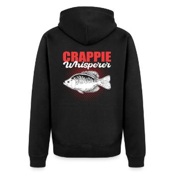 Crappie Whisperer Crappie Fishing Fish Hunting - Unisex Premium Organic Zip Hoodie - black - Back - Nico (187cm)