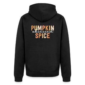 Café obsédé par les épices à la citrouille PSL Vintage Fall - Veste à capuche bio Premium Unisexe - noir - Dos - Nico (187cm)