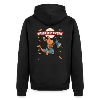 Trick Or Treat Scary Creepy Halloween Monster - Unisex Premium Organic Zip Hoodie - black - Back - Nico (187cm)