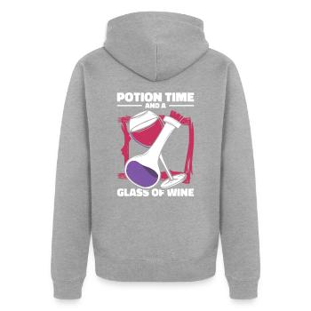 Aqua Tofana Vin Boire Meurtre Secret - Veste à capuche bio Premium Unisexe - gris chiné - Dos - Nico (187cm)