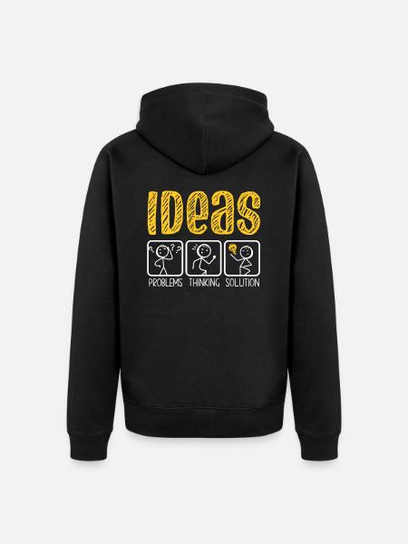 Problemdenken Strichmännchen Lösungsdenker - Unisex Premium Bio Zip Hoodie - Schwarz